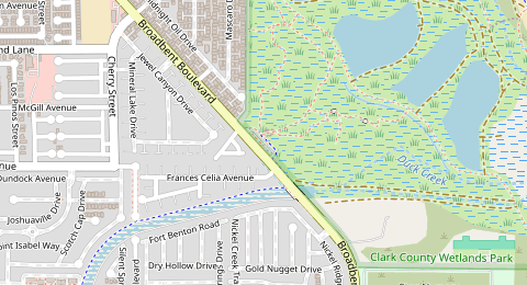 Map of a likely free parking spot near Duck Creek Trailhead Parking Lot, Las Vegas
