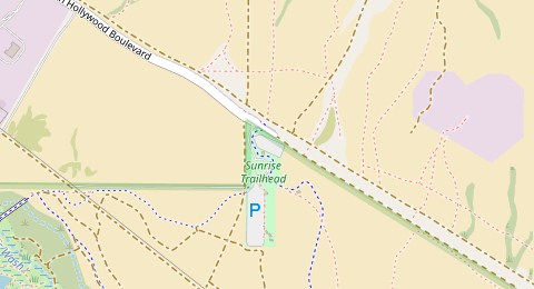 Map of a likely free parking spot near Flamingo Arroyo Trail, Las Vegas