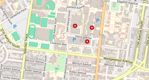 Map of a likely free parking spot near South Garage, Nashville