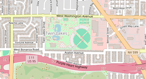 Map of a likely free parking spot near Avalon Avenue, Twin Lakes, Las Vegas