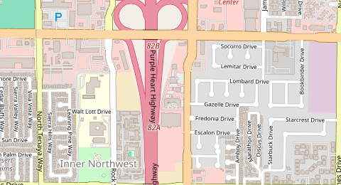Map of a likely free parking spot near North Rainbow Boulevard, Michael Way, Las Vegas