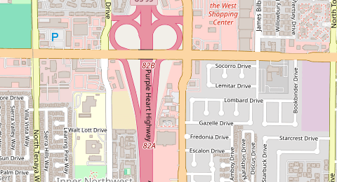 Map of a likely free parking spot near North Rainbow Boulevard, Michael Way, Las Vegas