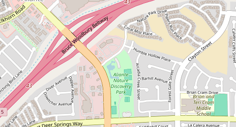 Map of a likely free parking spot near Nature Park Drive, Aliante, Las Vegas