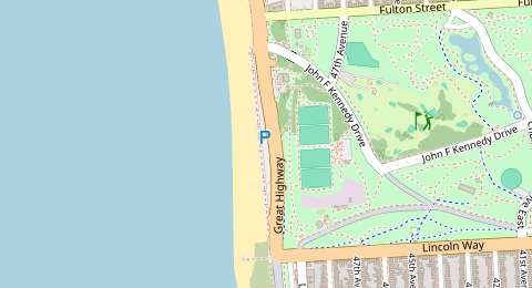 Map of a likely free parking spot near Ocean Beach Parking Lot, San Francisco