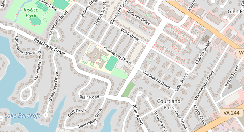 Map of a likely free parking spot near Knollwood Drive, Courtland Park, Washington DC