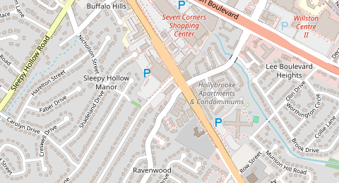 Map of a likely free parking spot near Leesburg Pike 6201, Sleepy Hollow Manor, Washington DC