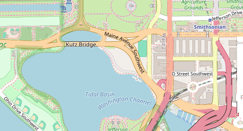 Map of a likely free parking spot near Maine Avenue Southwest, Downtown, Washington DC
