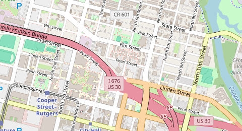 Map of a likely free parking spot near DRPA Customer Parking, Pyne Point, Philadelphia