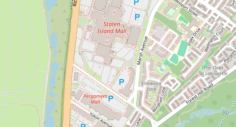 Map of a likely free parking spot near Ring Road, Staten Island, New York