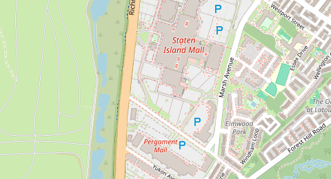 Map of a likely free parking spot near Ring Road, Staten Island, New York