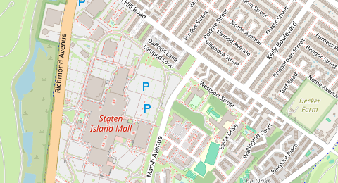 Map of a likely free parking spot near Ring Road, Staten Island, New York