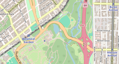 Map of a likely free parking spot near Southern Boulevard, The Bronx, New York