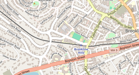 Map of a likely free parking spot near Tappan Street, North Brookline, Boston