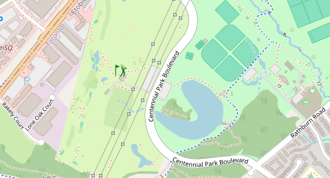 Map of a likely free parking spot near Centennial Park Boulevard, Etobicoke, Toronto