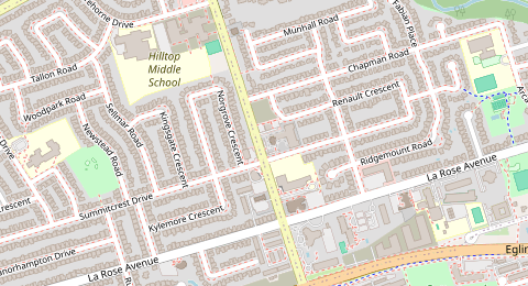 Map of a likely free parking spot near Royal York Road, Etobicoke, Toronto