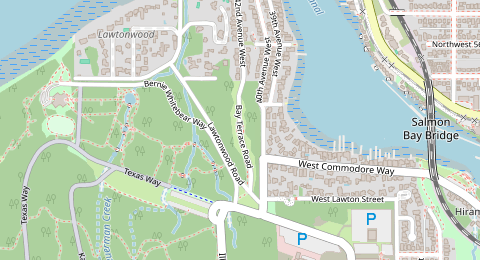 Map of a likely free parking spot near Bay Terrace Road, Ballard, Seattle