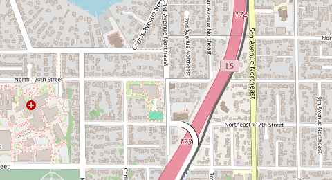 Map of a likely free parking spot near 1st Avenue Northeast, Haller Lake, Seattle