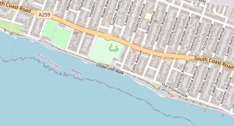 Map of a likely free parking spot near Roderick Avenue South Car Park, Brighton