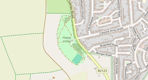 Map of a likely free parking spot near Crescent Drive South, Woodingdean, Brighton