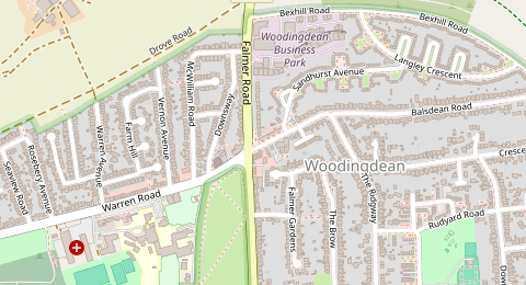 Map of a likely free parking spot near Warren Way, Woodingdean, Brighton