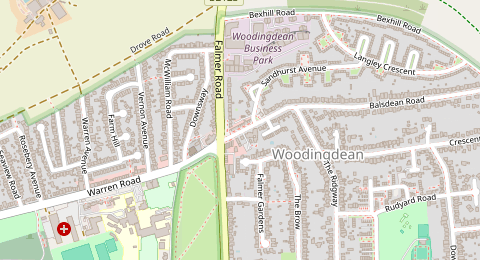 Map of a likely free parking spot near Warren Way, Woodingdean, Brighton