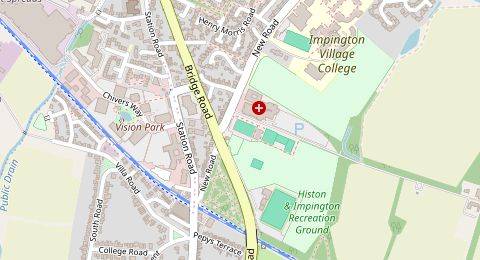 Map of a likely free parking spot near New Road, Cambridge