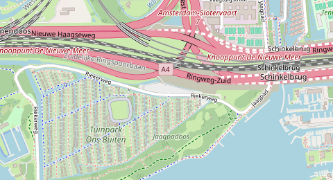 Map of a likely free parking spot near Riekerweg, Nieuw-West, Amsterdam