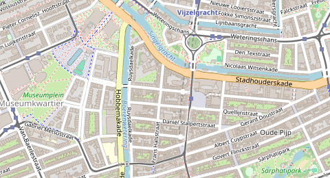 Map of a likely free parking spot near Eerste Jacob van Campenstraat, Zuid, Amsterdam
