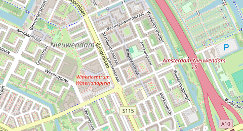 Map of a likely free parking spot near Slootdorpstraat, Noord, Amsterdam
