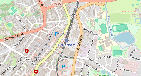 Map of a likely free parking spot near Station car park, Manchester