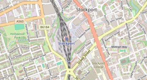 Map of a likely free parking spot near Grand Central, Heaton Norris, Manchester
