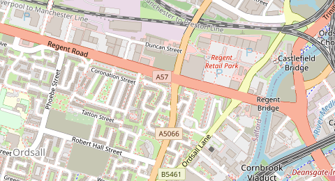 Map of a likely free parking spot near St Bartholomew's Drive, Ordsall, Manchester