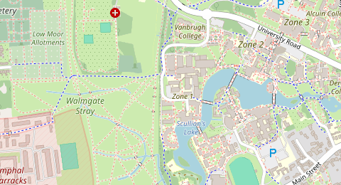 Map of a likely free parking spot near Car Park 1.2 (G), York