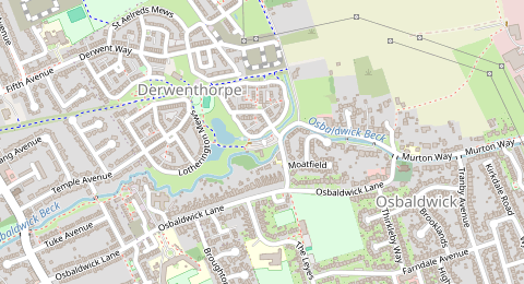 Map of a likely free parking spot near Community Car Park, York