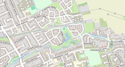 Map of a likely free parking spot near Lotherington Mews, Derwenthorpe, York