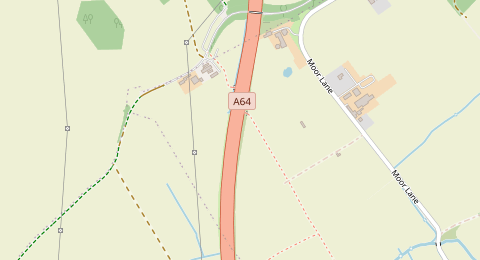 Map of a likely free parking spot near A64, York