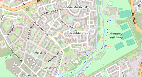 Map of a likely free parking spot near Gulliver Street, Niddrie, Edinburgh