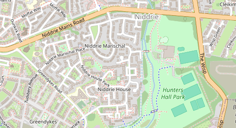 Map of a likely free parking spot near Niddrie House Drive, Niddrie, Edinburgh