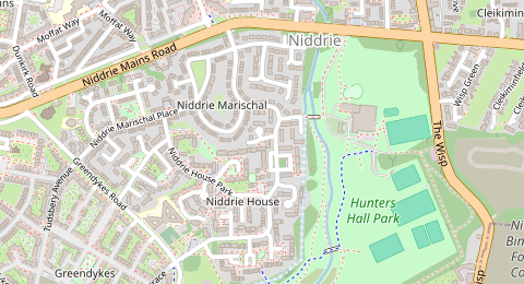 Map of a likely free parking spot near Niddrie House Drive, Niddrie, Edinburgh