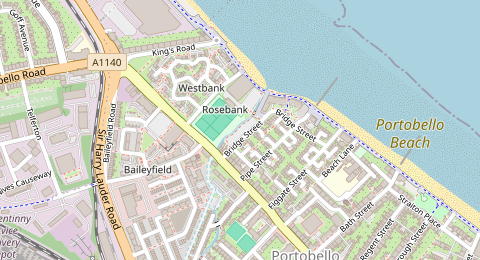 Map of a likely free parking spot near William Jameson Place, Joppa, Edinburgh