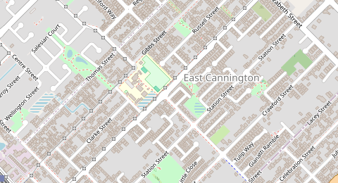 Map of a likely free parking spot near Gerard Street, East Cannington, Perth