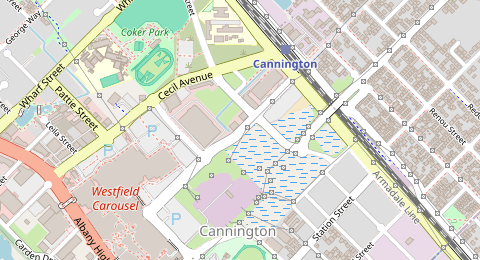 Map of a likely free parking spot near Grose Avenue, Cannington, Perth