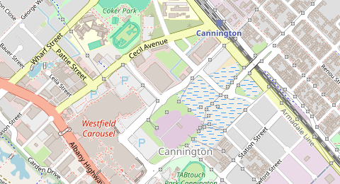 Map of a likely free parking spot near Grose Avenue, Cannington, Perth