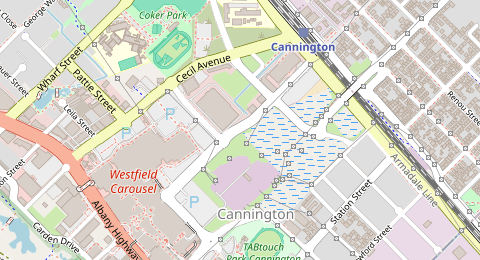 Map of a likely free parking spot near Grose Avenue, Cannington, Perth