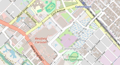 Map of a likely free parking spot near Grose Avenue, Cannington, Perth