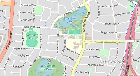Map of a likely free parking spot near Rountree Road, Brentwood, Perth