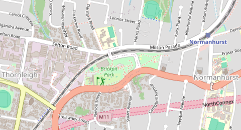 Map of a likely free parking spot near Dartford Road, Thornleigh, Sydney
