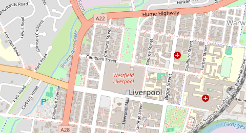 Map of a likely free parking spot near Campbell Street, Sydney