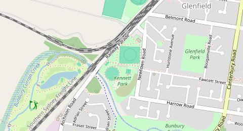 Map of a likely free parking spot near Fawcett Street, Glenfield, Sydney