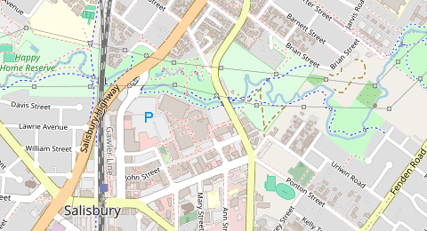 Map of a likely free parking spot near Commercial Road, Adelaide